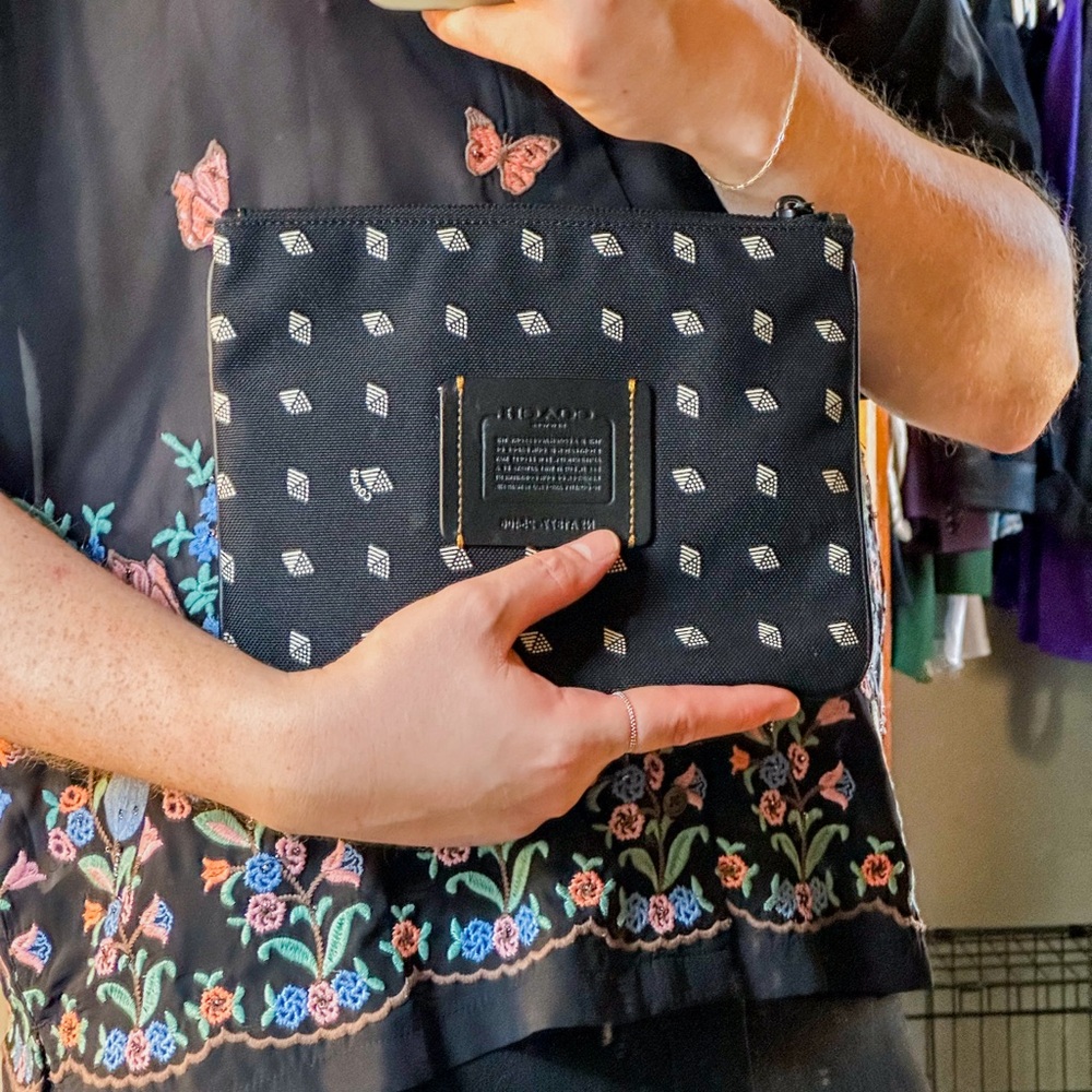 Coach Men’s Black Pouch in Unique Pattern